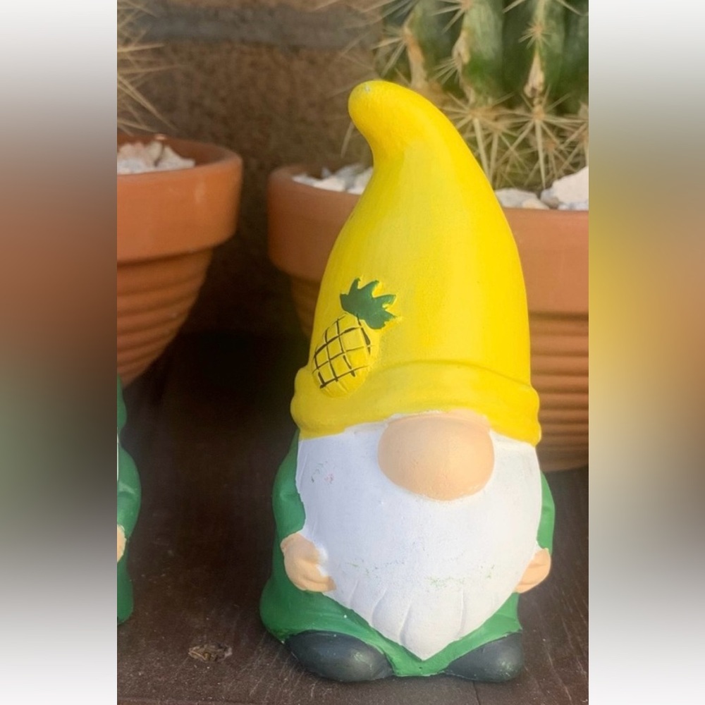 Pineapple Gnome Decor Accents with Fruit-Inspired Hat